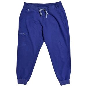 FIGS Women’s Zamora Mid Rise Navy Blue Jogger‎ Scrub Pants, SZ Large Petite